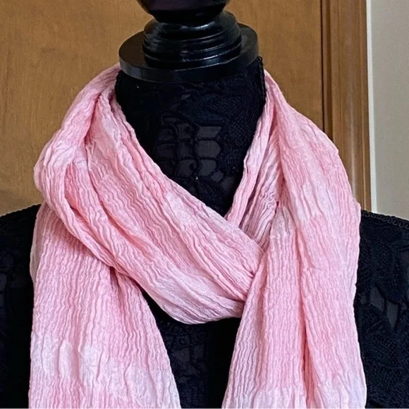 Vintage Christopher Fischer Luxury Designer Pastel Pink Silk Cashmere Sc…